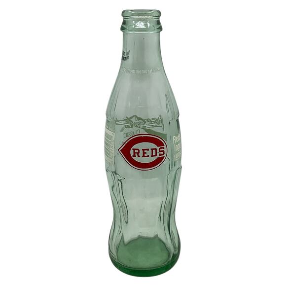1995 Coca Cola Cincinnati Reds Commemorative 8oz Glass Bottle Empty - Picture 1 of 9